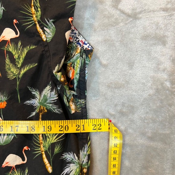 Cactus Man Ricky Singh Cotton Shirt Men's Large Black Floral Palm Flamingo Aloha - Picture 6 of 10